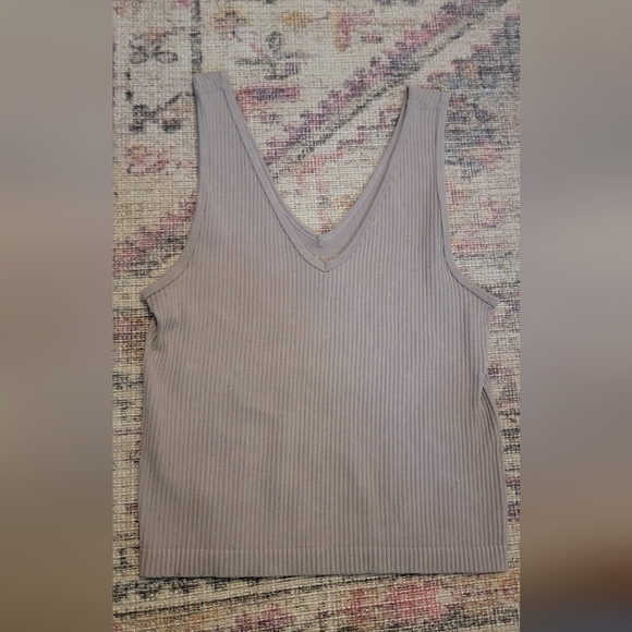 3 Gypsy & Jade V-Neck Sleeveless Ribbed Tops: Black, Grey, Tan Size L/XL - Picture 2 of 5